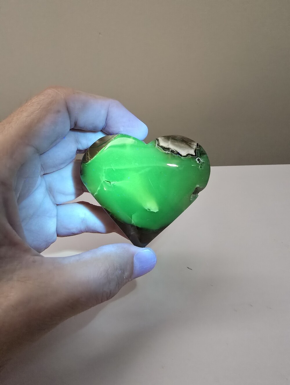 Volcano Agate Crystal Heart #D